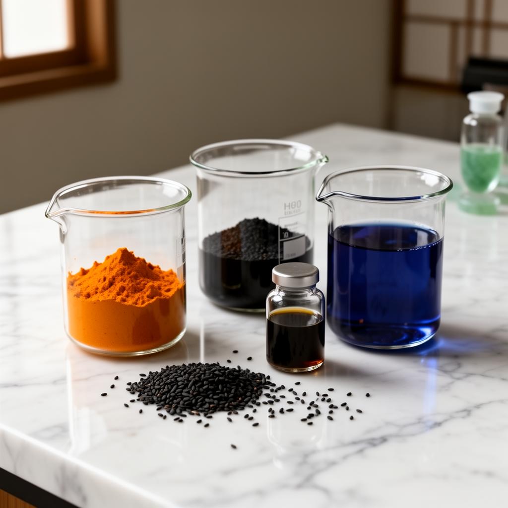 Laboratory glassware with botanical extracts